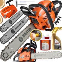 Benzininis grandininis pjūklas Diesel saw ALU, 5,7 AG, 58 cm³, 2 grandinės, laidai, alyva