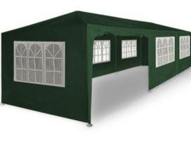 Sodo paviljonas, žalias, 3x9 m, su 8 sienomis