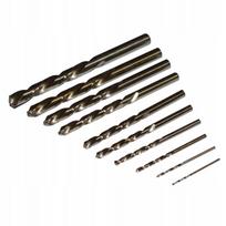 Kobalto grąžtų rinkinys metalui, kairiarankiams, 1,5–10 mm, 10 vnt., HSS+Co