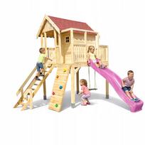 Vaikų žaidimų namelis Square Toys Maja su čiuožykla, supynėmis ir laipynėle
