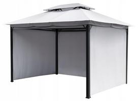 Sodo pavėsinė SOLID ONTARIO, 3x4 m, plieninė, su 4 sienelėmis, šviesiai pilka