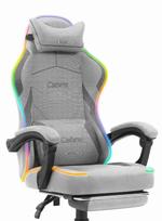 Žaidimų kėdė MATERIAL Cabro C502, pilka/juoda, LED RGB