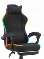 Žaidimų kėdė CABRO C502, juoda, audinys, LED RGB