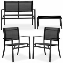 Lauko baldų komplektas: sofa, krėslai, stalas, 4 dalių