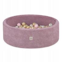 Sausas baseinas su rožinėmis putplasčio kamuoliukais, 90x30 cm, chenilinis, Misioo Premium
