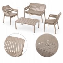 Lauko baldų komplektas AZURE: sofa, 2 krėslai, stalas, pagalvėlės