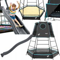 Vaikų sodo žaidimų namelis su čiuožykla, kopetėlėmis ir smėlio dėže SQUARE TOYS 4-in-1