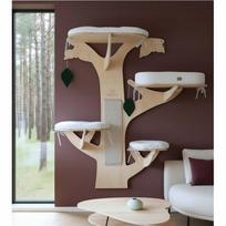 Didelis kačių draskyklės medis BIRCH, 146x160x40 cm, pasirinkta spalva