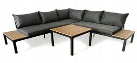 Sodo baldų komplektas GARDENOVE, kampinė sofa ir stalas, 5 asmenims