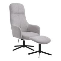Šviesiai pilkos spalvos pasukamas atpalaiduojantis krėslas Manning – Unique Furniture