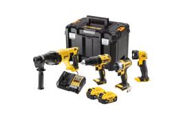 4 įrankių komplektas DeWalt DCK440P2T-QW; 18 V; 13 mm; 170 Nm; 2,6 J; 2x5,0 Ah akum.