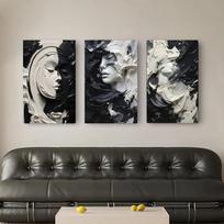 Drobės rinkinys, 3 vnt, 20x28 colių (50x70 cm) x 3P be rėmelių