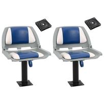 vidaXL Valties sėdynės su kojomis su 360° pasukimo mechanizmais, 2vnt.