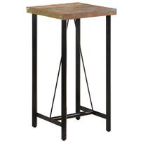 vidaXL Baro stalas, 55x55x107cm, perdirbtos medienos masyvas/geležis