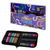 Flomasteriai su dėklu METALLIC MARKERS, 24 vnt.