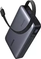 Powerbank UGREEN PB550 20 000 mAh 67W PD su 1×USB-A, 1×USB-C ir įmontuotu USB-C laidu, išmaniuoju ekranu (55996B)