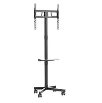 Gembird grindinis televizoriaus stovas su ratukais (palenkimas) 32–55 col., VESA 100x100–400x400, max apkrova 30 kg, juodas