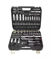 AWTOOLS 144 dalių lizdų ir veržliarakčių rinkinys 1/2 inch ir 1/4 inch pavaromis Black Line