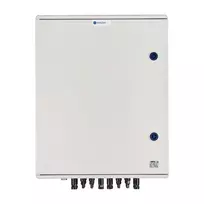 EMITER EM-1009_DCAC jungiamoji dėžė su DC/AC apsauga, hermetiška IP66, su Dehn 1000V 2 tipo viršįtampio ribotuvais, 6 PV eilutėmis, 6 MPPT // AC Dehn 2 tipo, 100A 3 fazės, FR 100A, fazės signalizacija + lizdas
