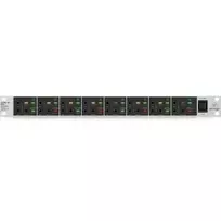 Behringer DI800 8 kanalų aktyvi DI dėžė su 1/4 inch TS / XLR kombinuotais įėjimais ir XLR išėjimais, juoda/sidabrinė