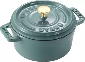 STAUB MINI COCOTTE Mini Cast Iron Round Cocotte 250 ml, Eucalyptus