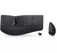 Belaidis klaviatūros ir pelės rinkinys PEIYING Perixx PERIDUO-605 ergonominis juodas