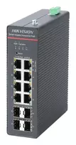 Hikvision DS-3T1512HP-SI-8P4FKIT(240W) LinkVu Layer 2 Managed PoE Switch, 12 Ports, 8 PoE+ 90W, 240W Budget