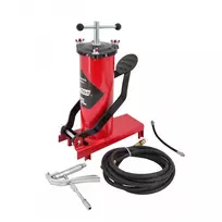 AWTOOLS AW15940 Foot Air Pump - Single Cylinder, 10 BAR, Analog Gauge, Steel Frame, Black/Silver