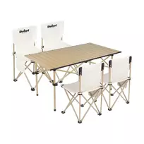 Rebel Active RBA-5600 Stovyklavimo komplektas – stalas ir 4 kėdės, aliumininis rėmas, sulankstomas, mėlynas