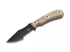 Boker Plus Micro Tracker 2.0 Fixed Blade Knife, 154CM Stonewash Drop Point, Micarta Handle, Kydex Sheath