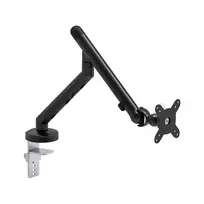 Kruger & Matz Warrior GU-100 Monitor Mount - Single Arm, Desk Clamp/Grommet, Black