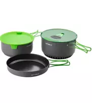 Optimus 8020677 Camping Cook Set 3.2 L, 5 Pieces, Hard-Anodized Aluminum, Silver/Grey