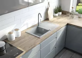 DEANTE 1-Bowl Granite Sink with Drainer – Onyx, Fragranite, 620x500mm