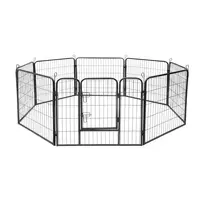 REBEL ANIMALS Modular Dog Playpen, Steel Enclosure, Size S, 8 Panels 80x60 cm, RA-1206