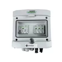 EMITER Switchgear Attached DCAC Hermetic IP65 EMITTER su Noark 1000V Type 1+2 DC ir AC apsauga nuo viršįtampių, 1 x PV eilutė, 1 x MPPT, 10A 1 fazė