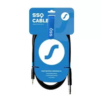 SSQ MiJS2 - 3.5mm į 6.3mm stereo lizdo garso kabelis, 2m, juodas