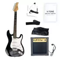 V-TONE ESST39 BK elektrinė gitara 4/4 Stratocaster juoda