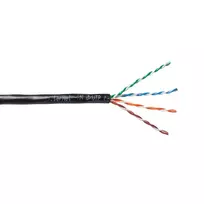 EmiterNet Outdoor Gel-Filled UTP Cat.5e Cable, Solid Copper, 4x2x0.5mm, PE Jacket, Black, 305m