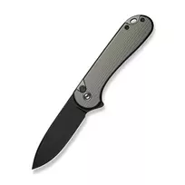 CIVIVI C18062PD-1 Nitro-V Drop Point Flipper Peilis, Juodas Aliuminio Rankena, Juodas Stonewash Ašmenys