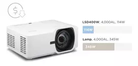Projektorius ViewSonic LSD400W WXGA 4000 ANSI liumenų trumpo atstumo lazerinis