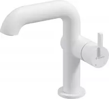DEANTE Arnika Nero Washbasin Mixer with Rectangular Spout, Matte Black, Single-Lever, High-Body, Deck-Mounted, 1-Hole, Ceramic Cartridge 25 mm, Flexible Connection Hoses G3/8 inch 45 cm, Water Flow Class Z, Acoustic Group I
