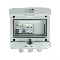 EMITER EM-264N_AC AC apsauginė dėžė IP65 su viršįtampio apsaugos įtaisu Noark Type 2, 16A 1 fazė, RCD Type A 40A/300mA