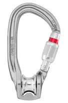Petzl Rollclip Carabiner with Sl - Screw-Lock Pulley, 23 kN, Grey/Red