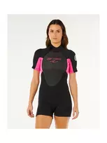 Rip Curl Omega Back Zip Springsuit - Juoda/Rožinė - Moteriška - Dydis S