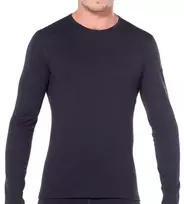 Icebreaker 200 Oasis L/S Crewe Base Layer Top - Black, XXL