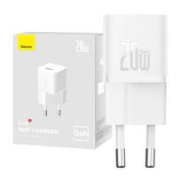 Mini sienių įkroviklis Baseus GaN5 20W (baltas)