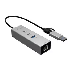 Metal HUB USB-C/USB-A 3 2x USB-C/1x USB-A / 2.5GLAN