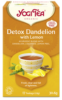 YOGI TEA Detox Dandelion With Lemon Bio arbatos maišeliai, 17 vnt.