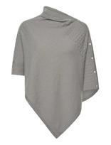 Rosemunde - Rwlaica Cashmere Pointelle Poncho - Pončas - Pilka