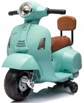 Vaikiškas paspirtukas „Vespa Mini“ su akumuliatoriumi ir atrama